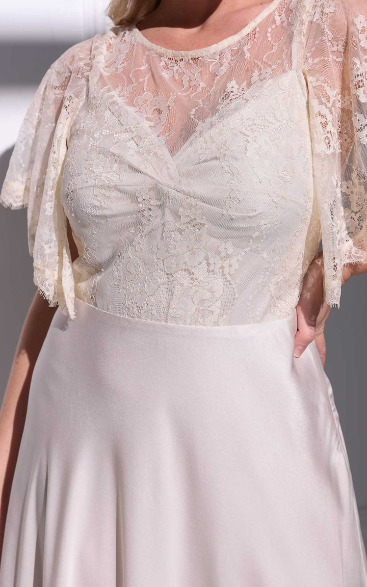 Aurelia Lace Maxi Dress - Bone