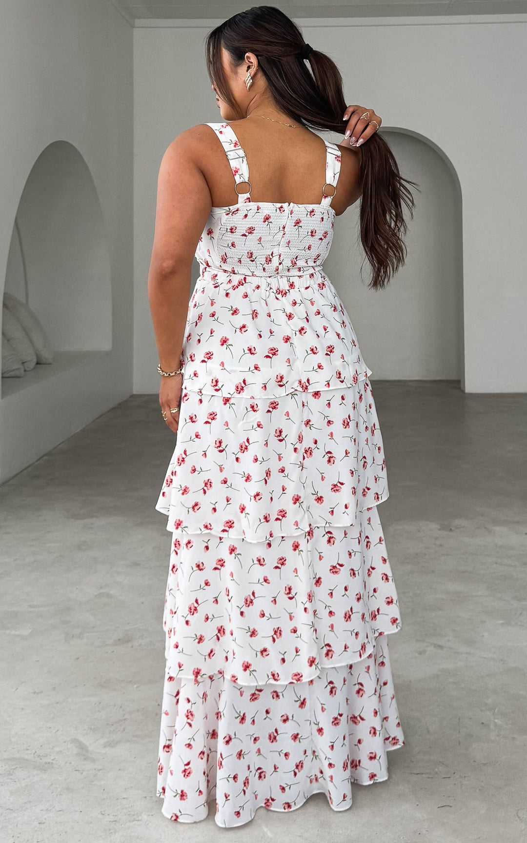 Cherika Maxi Dress - White Floral
