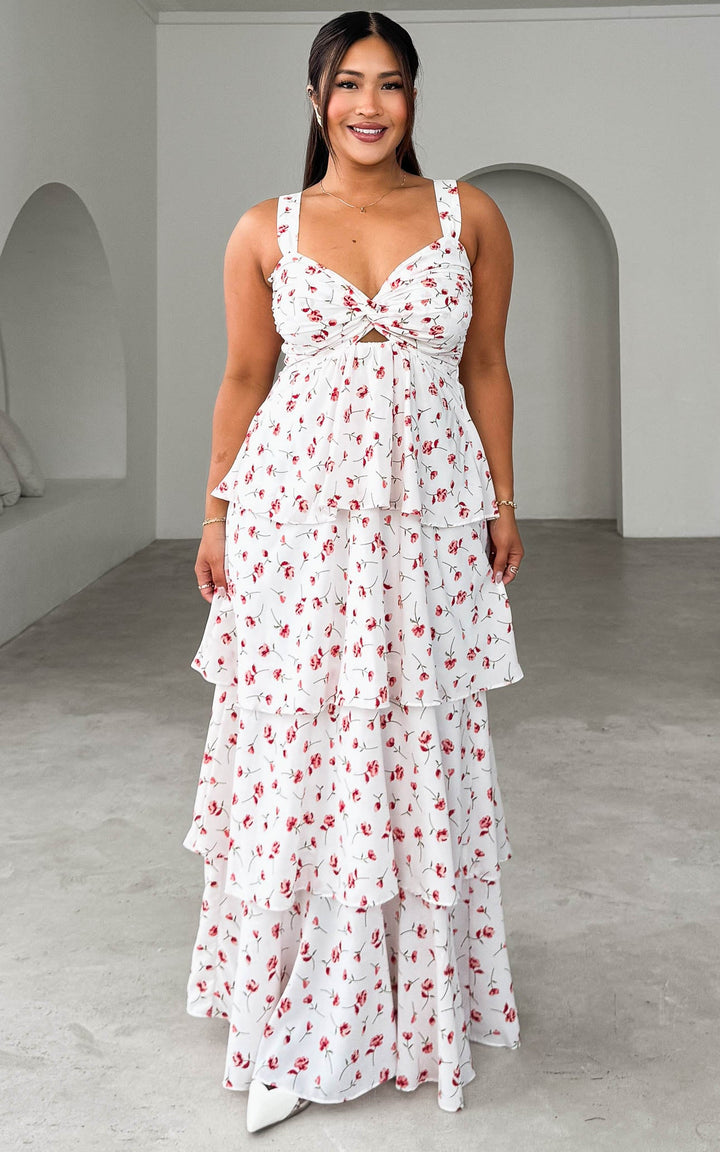 Cherika Maxi Dress - White Floral