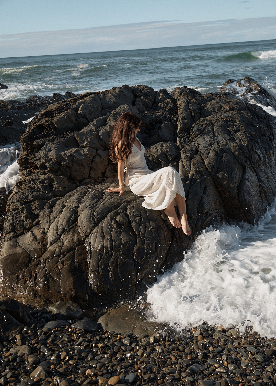 Womens Focus - Seersucker Maxi Dress - Off White
