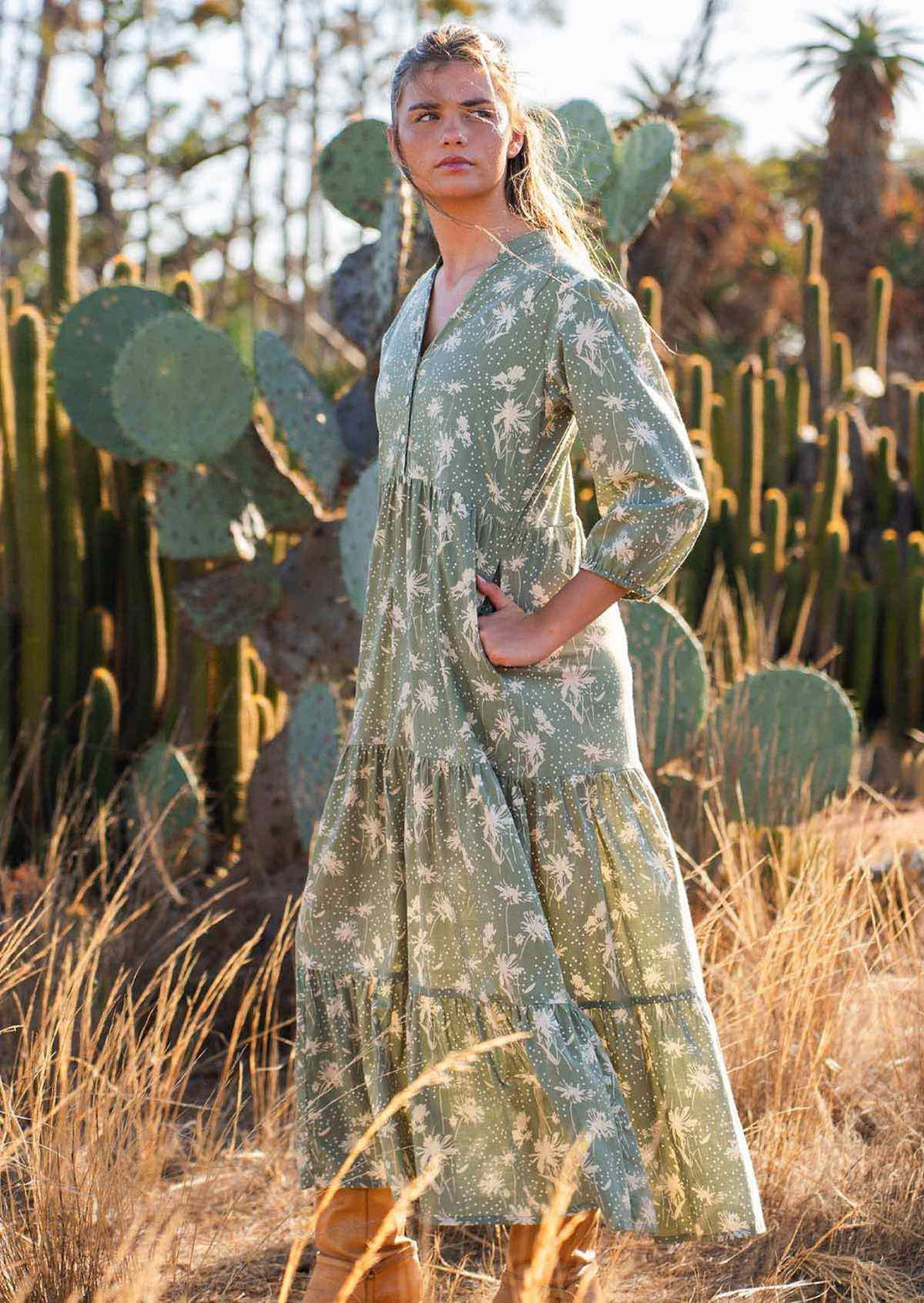 Cascade Tiered Maxi Dress