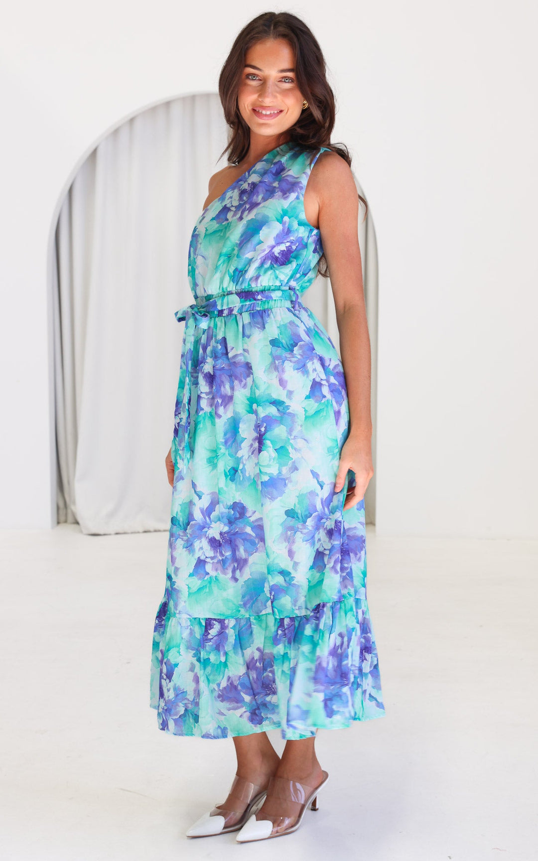 Devina Maxi Dress - Green Blue Floral