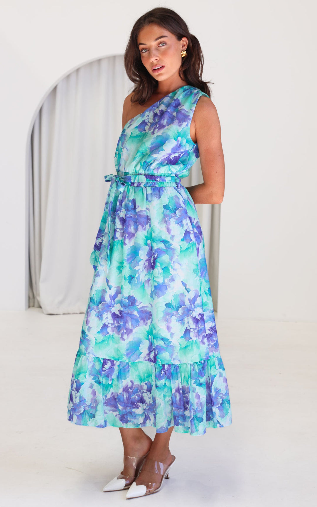 Devina Maxi Dress - Green Blue Floral