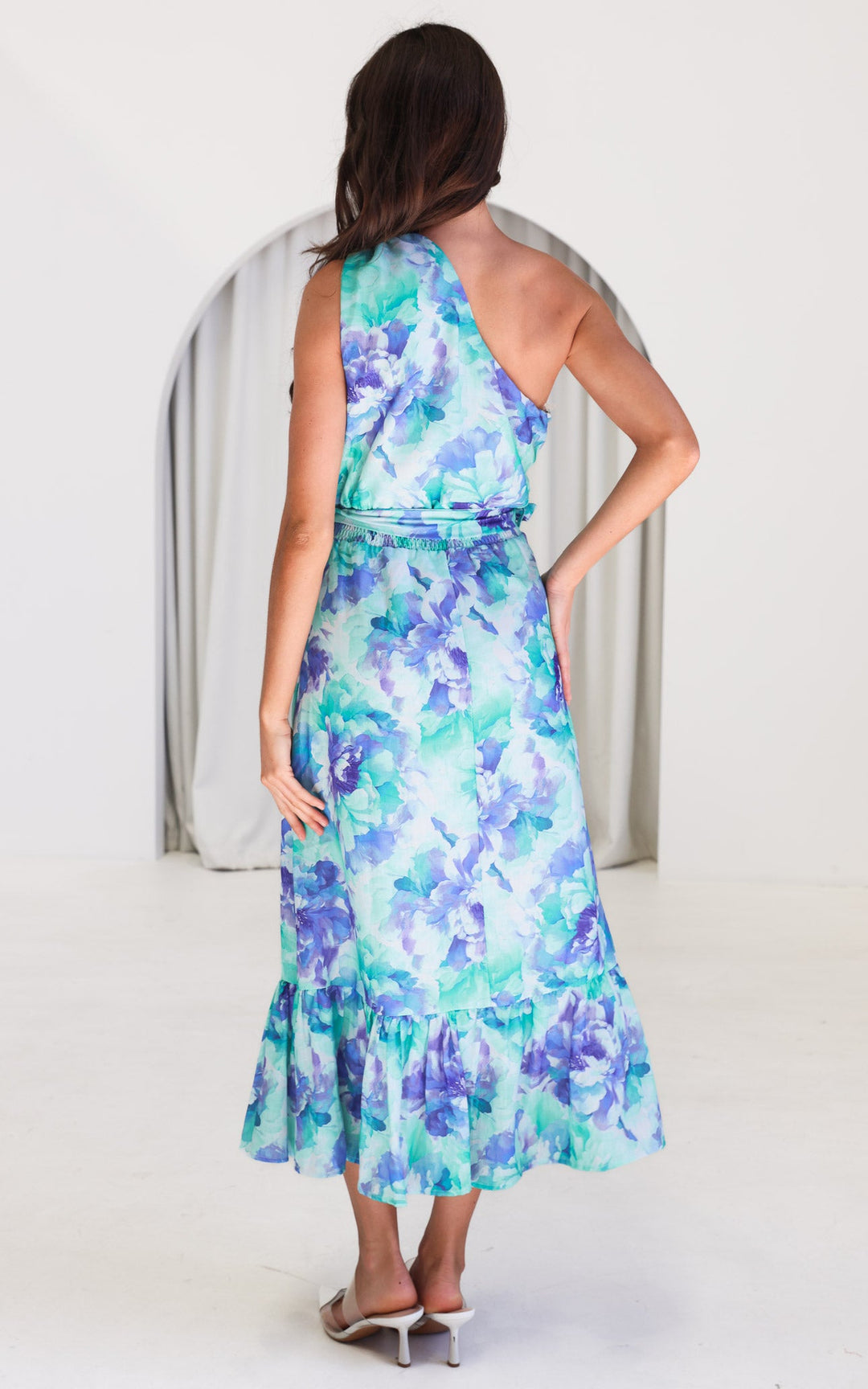 Devina Maxi Dress - Green Blue Floral