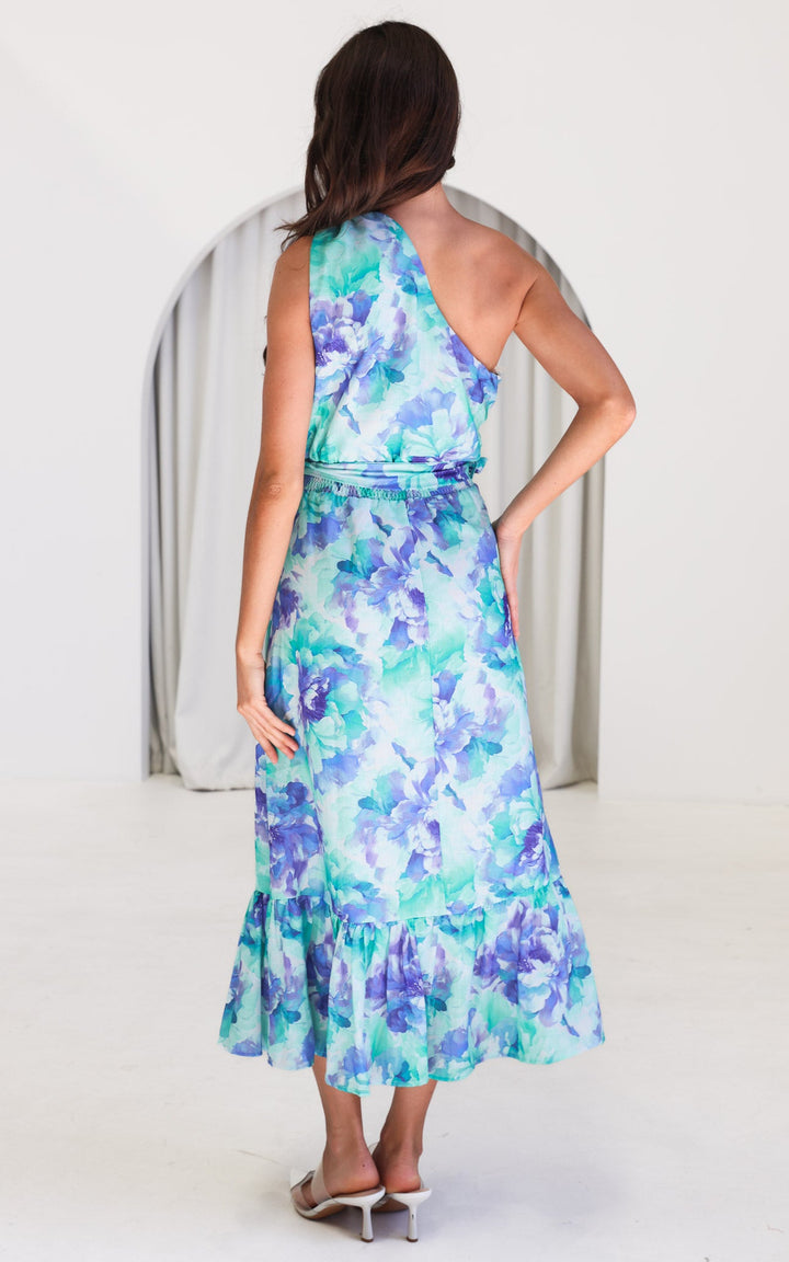 Devina Maxi Dress - Green Blue Floral