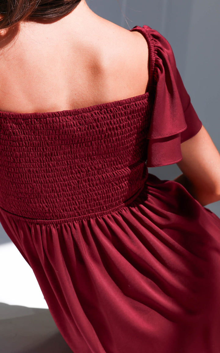 In The Sky Maxi Dress - Wine