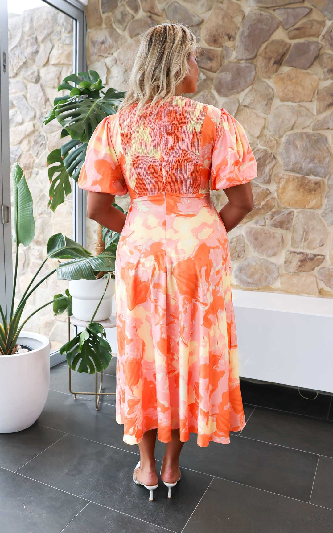 Kamala Maxi Dress - Pink Orange Multi Print