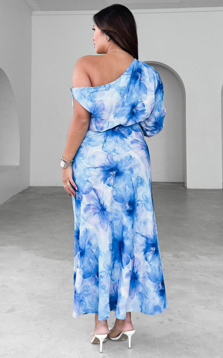 Martisha Long Sleeve Maxi Dress - Blue Floral