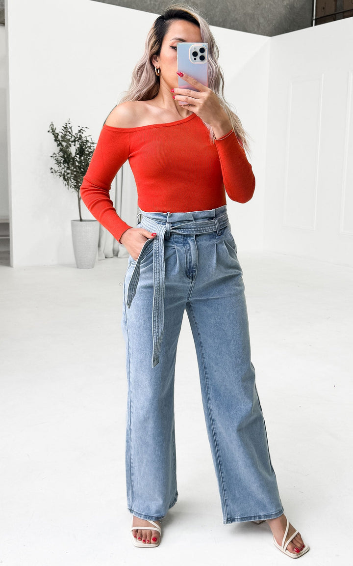 Maribell Wide Leg Jeans - Light Blue