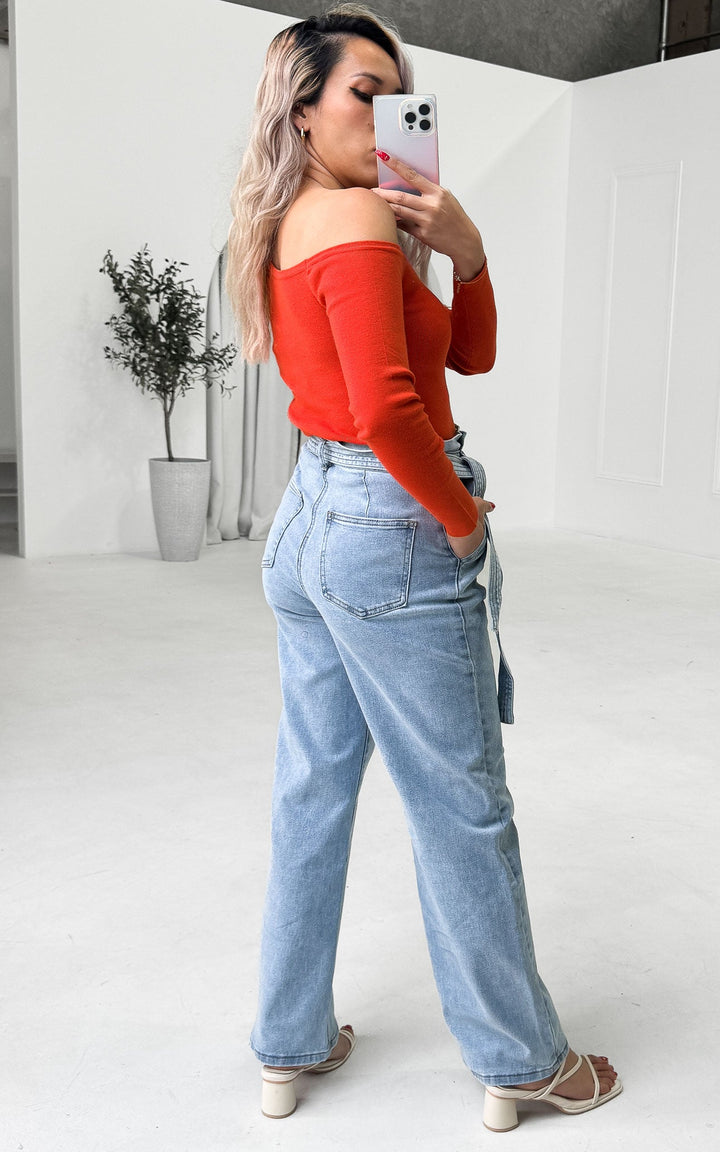 Maribell Wide Leg Jeans - Light Blue
