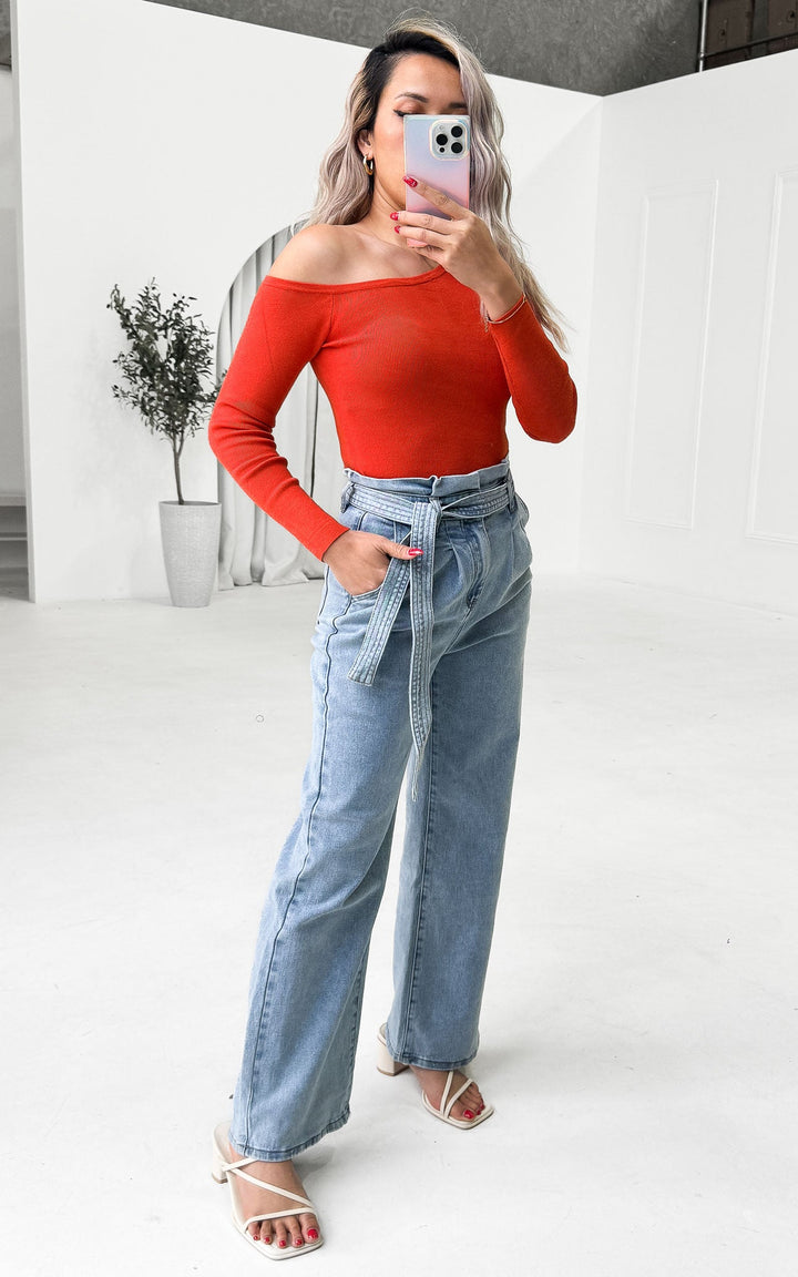 Maribell Wide Leg Jeans - Light Blue