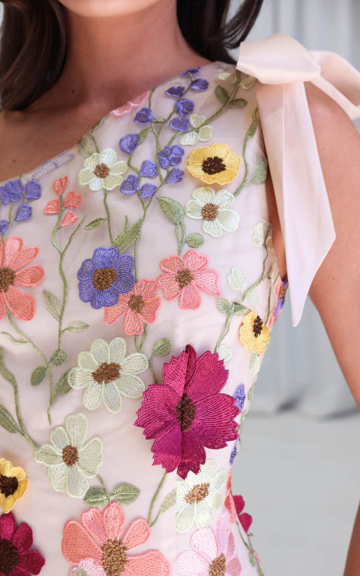 Poppy Mini Dress - Beige Multi Floral