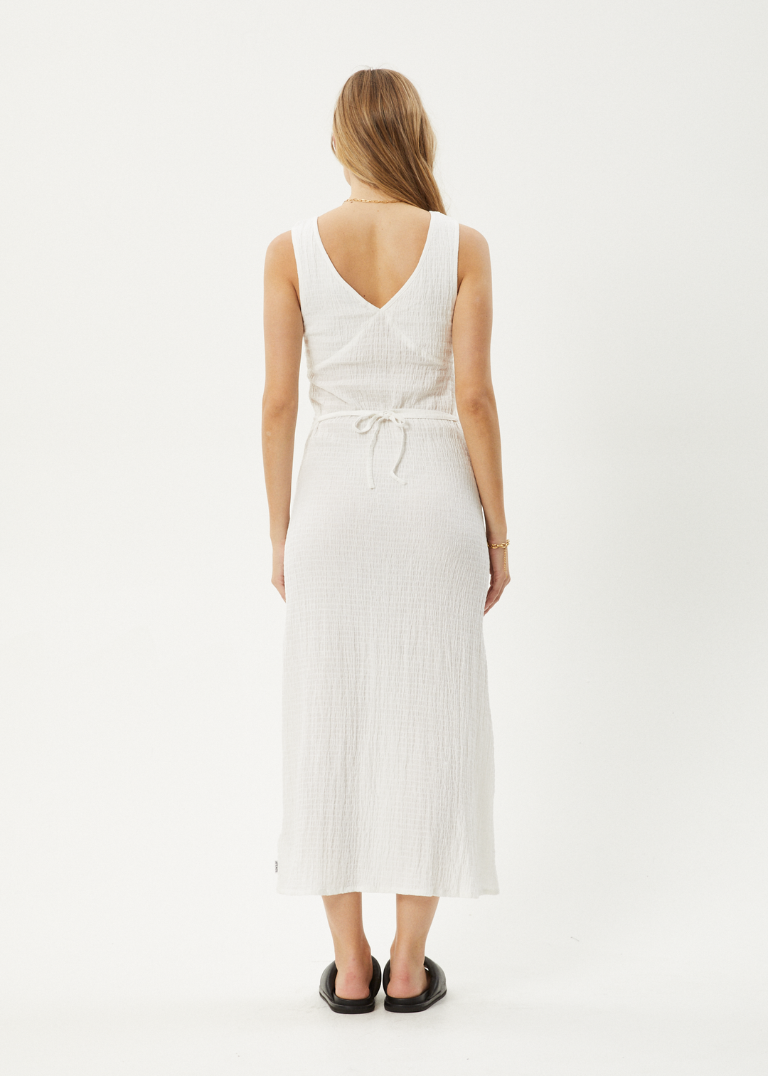 Womens Focus - Seersucker Maxi Dress - Off White