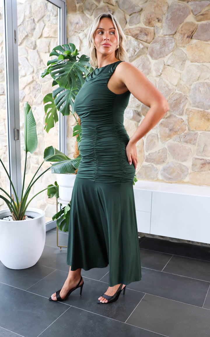 Zaya Maxi Dress - Dark Emerald