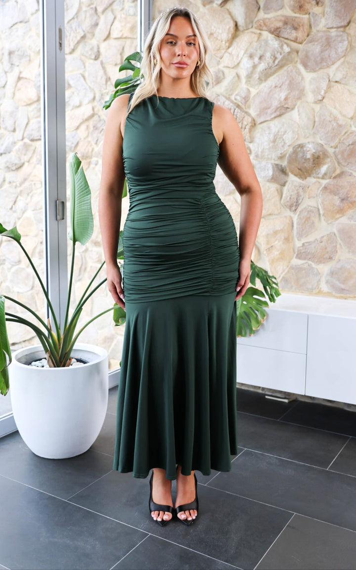 Zaya Maxi Dress - Dark Emerald